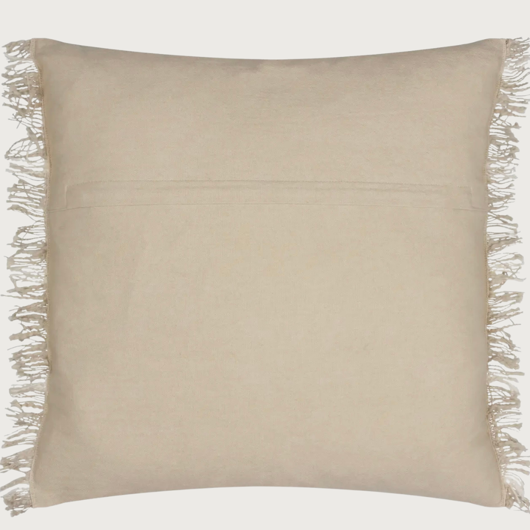 Check Fringed Cushion Cover