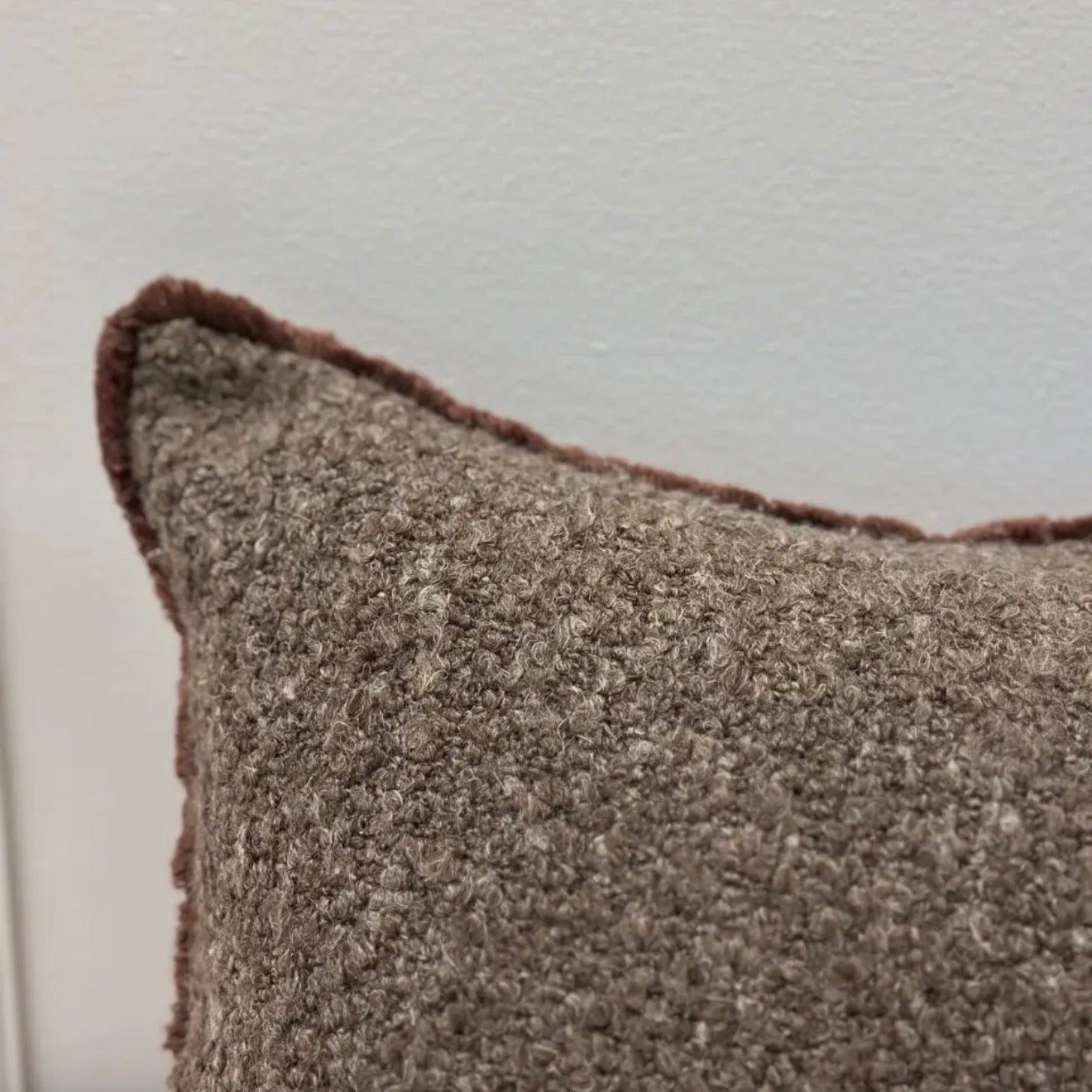 Brown Boucle Bolster Cushion Cover