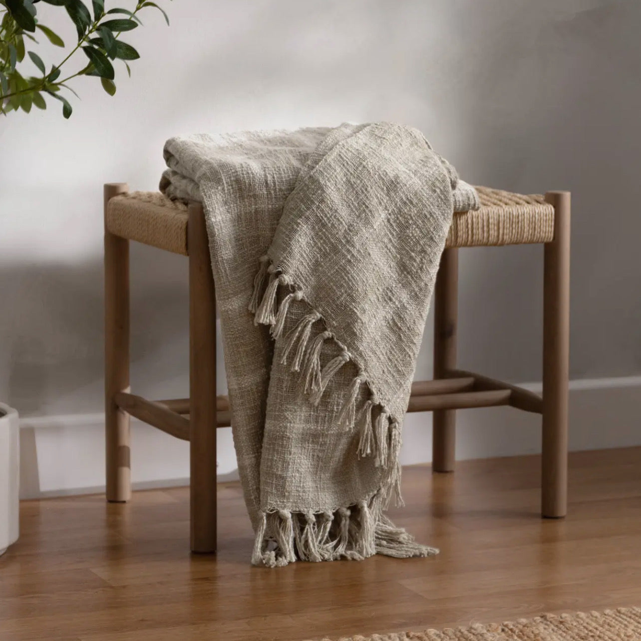 Check Fringed Throw