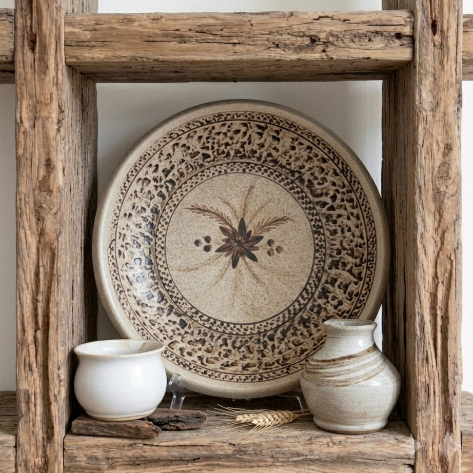 Brown Floral Plate