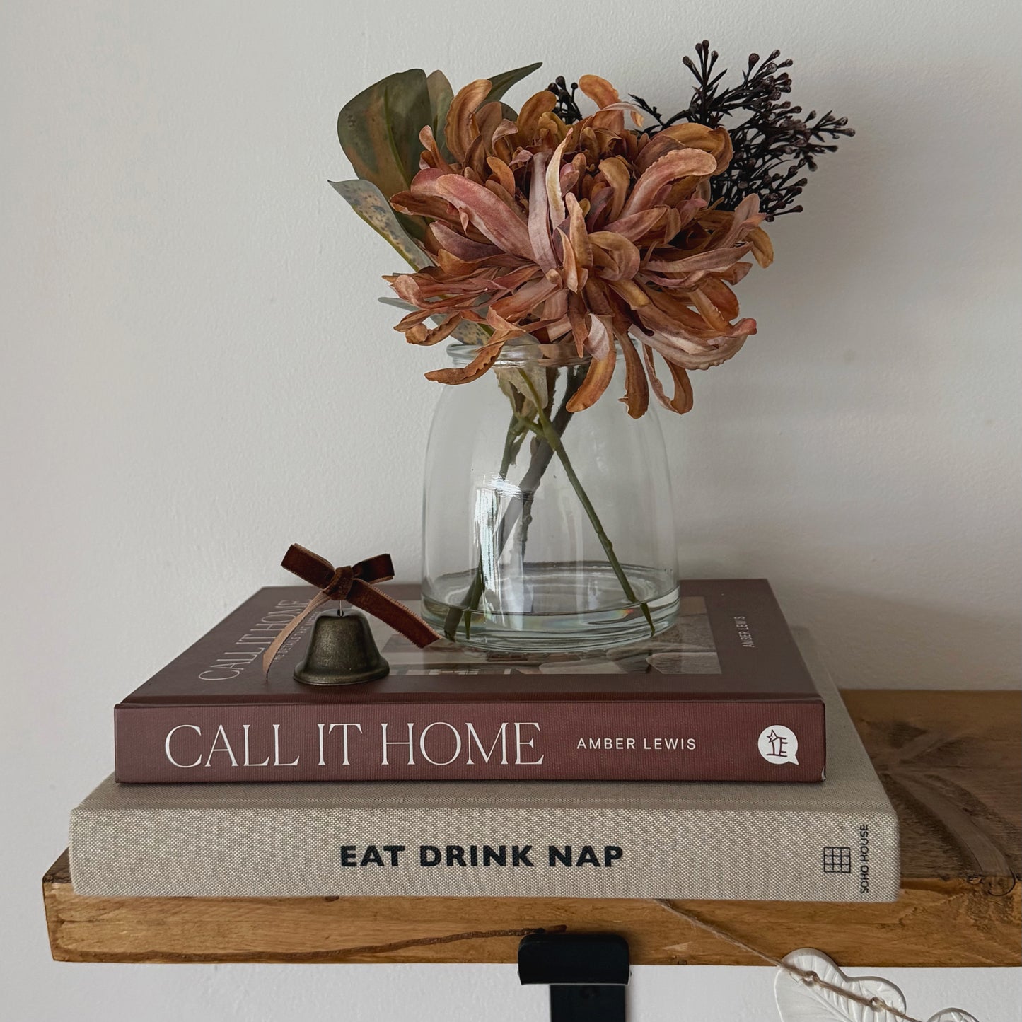 Autumnal Florals In Glass Vase