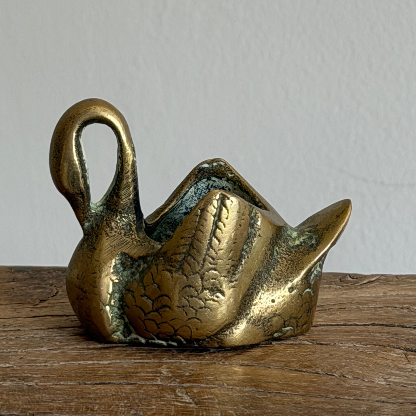 Brass Swan Trinket Pot