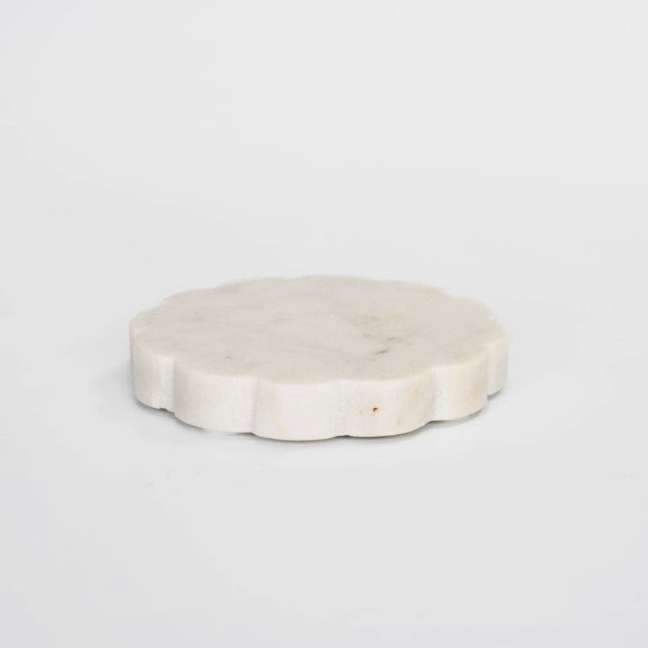 White Marble Scallop Coasters