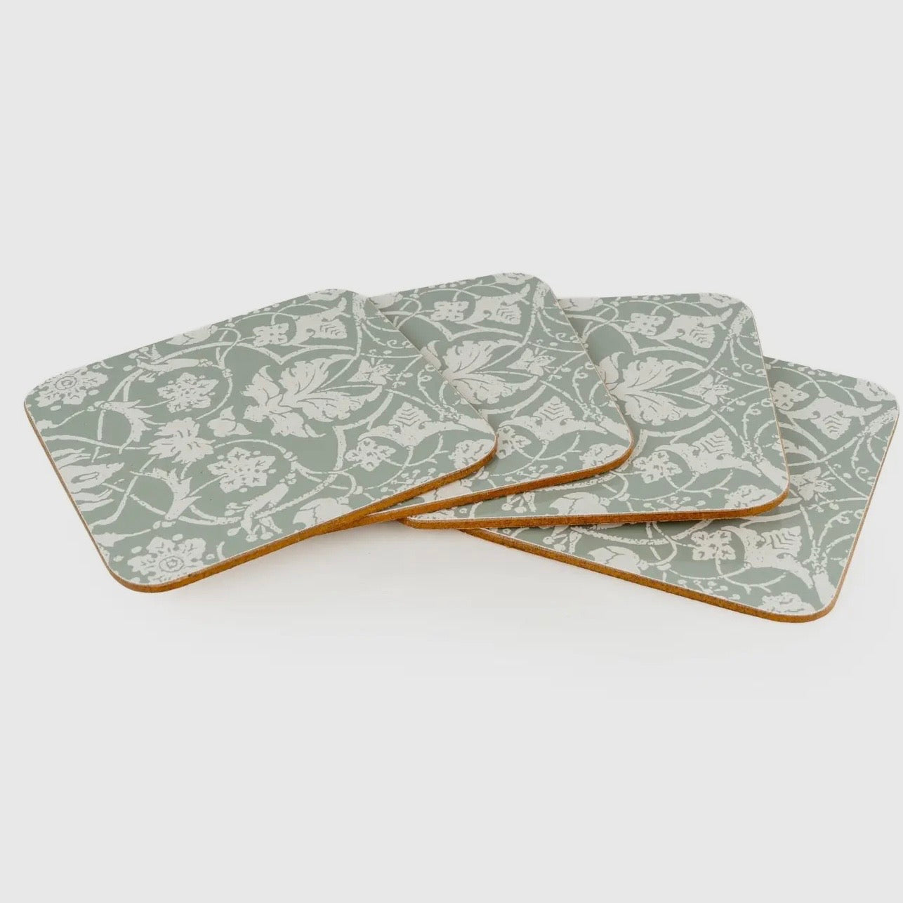 Sage Green Floral Coasters