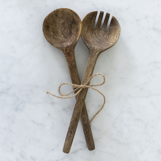 Mango Wood Salad Server Set