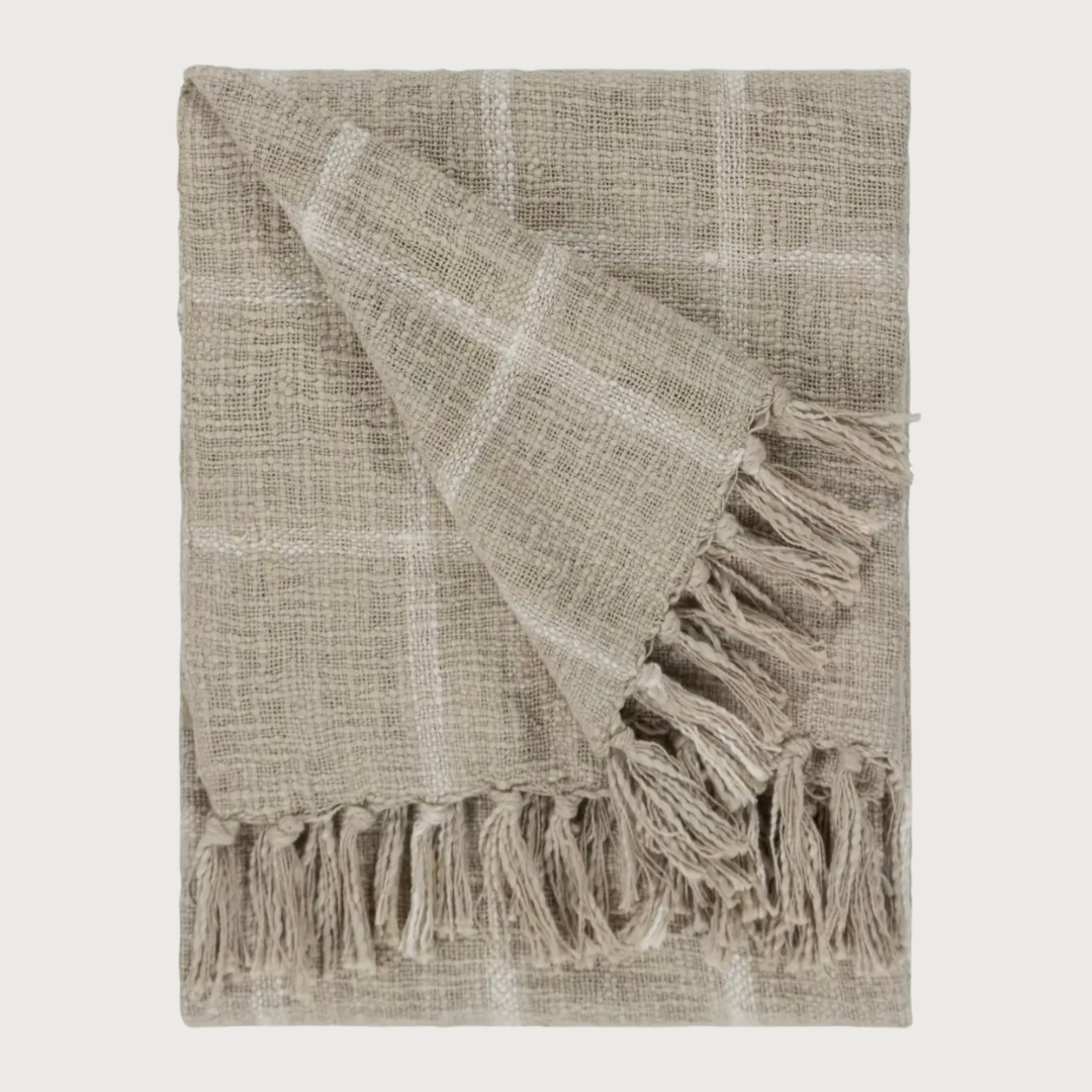 Check Fringed Throw