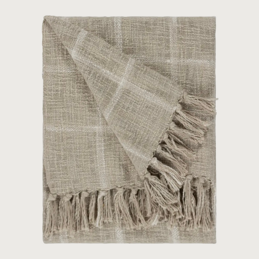 Check Fringed Throw