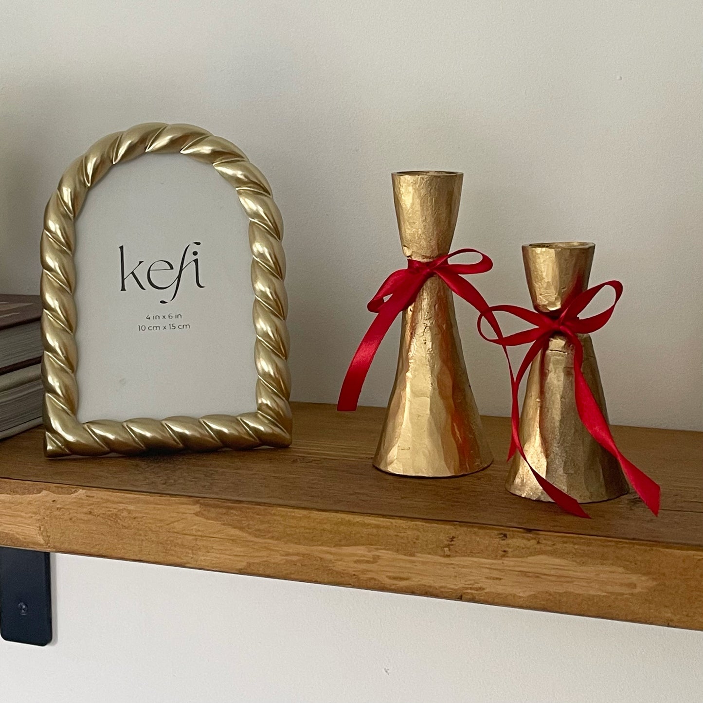 Gold Hammered Candlestick