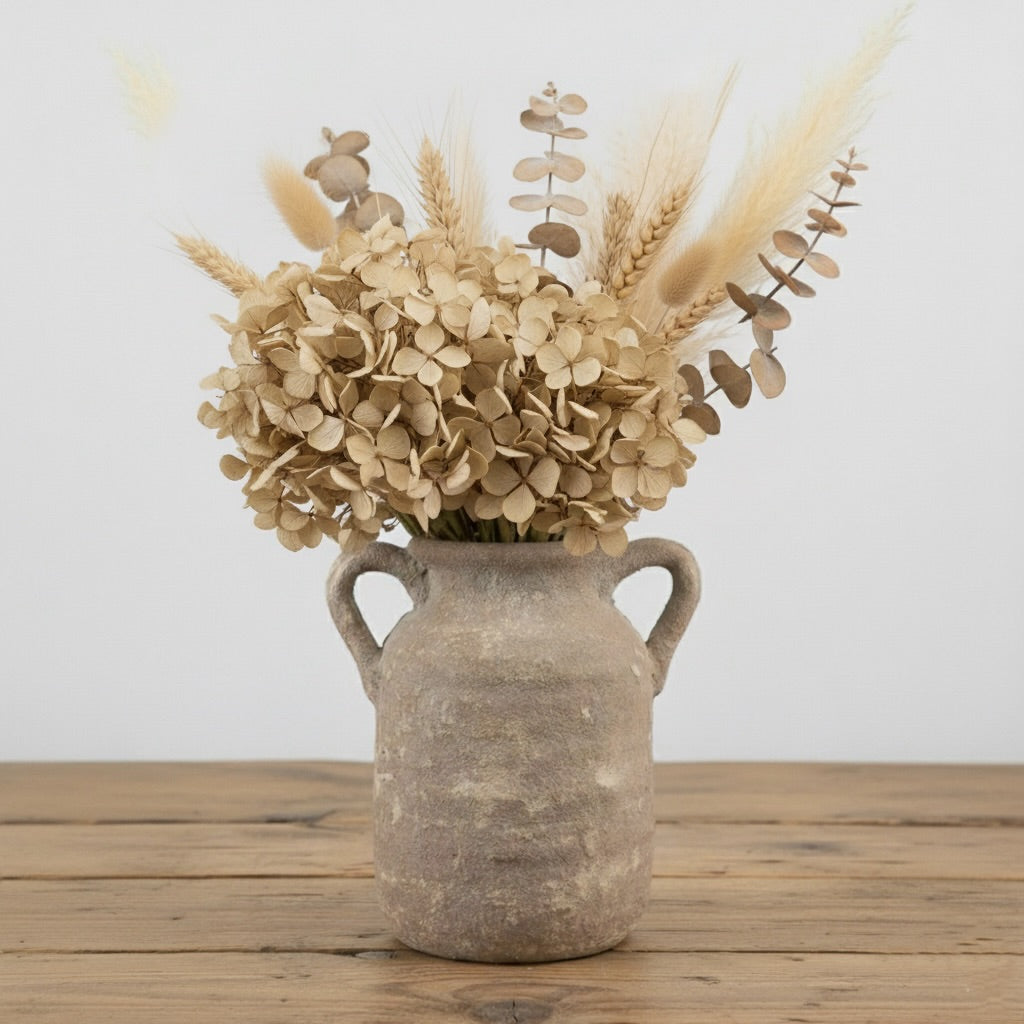 Brown Rustic Vase With Handles