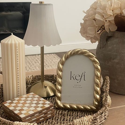 Gold Arched Rope Photo Frame