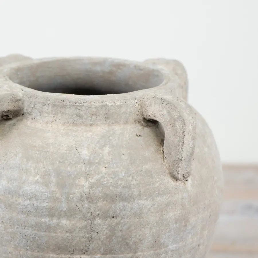 Grey Rustic Vase With Handles