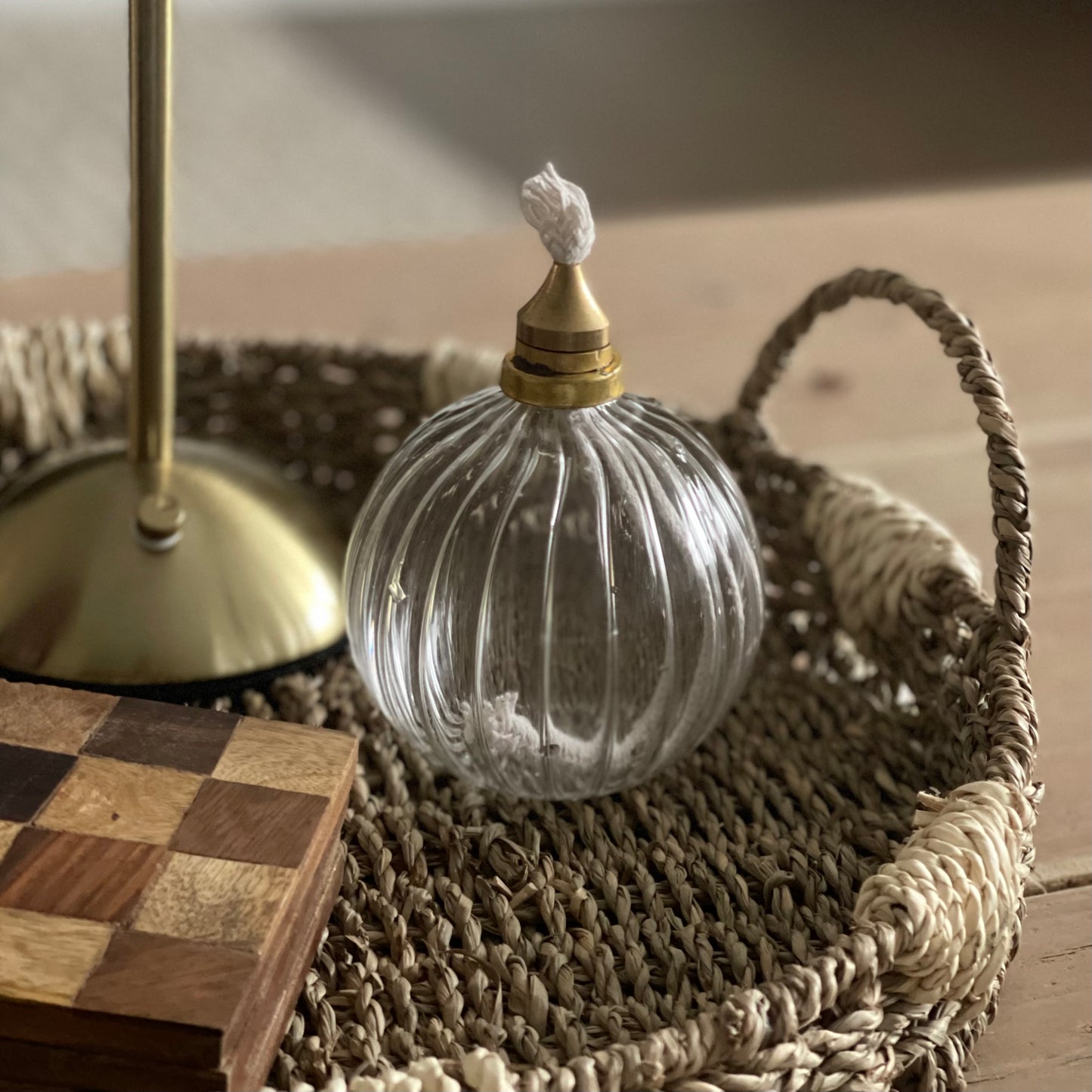 Brass Detail Oil Lamp