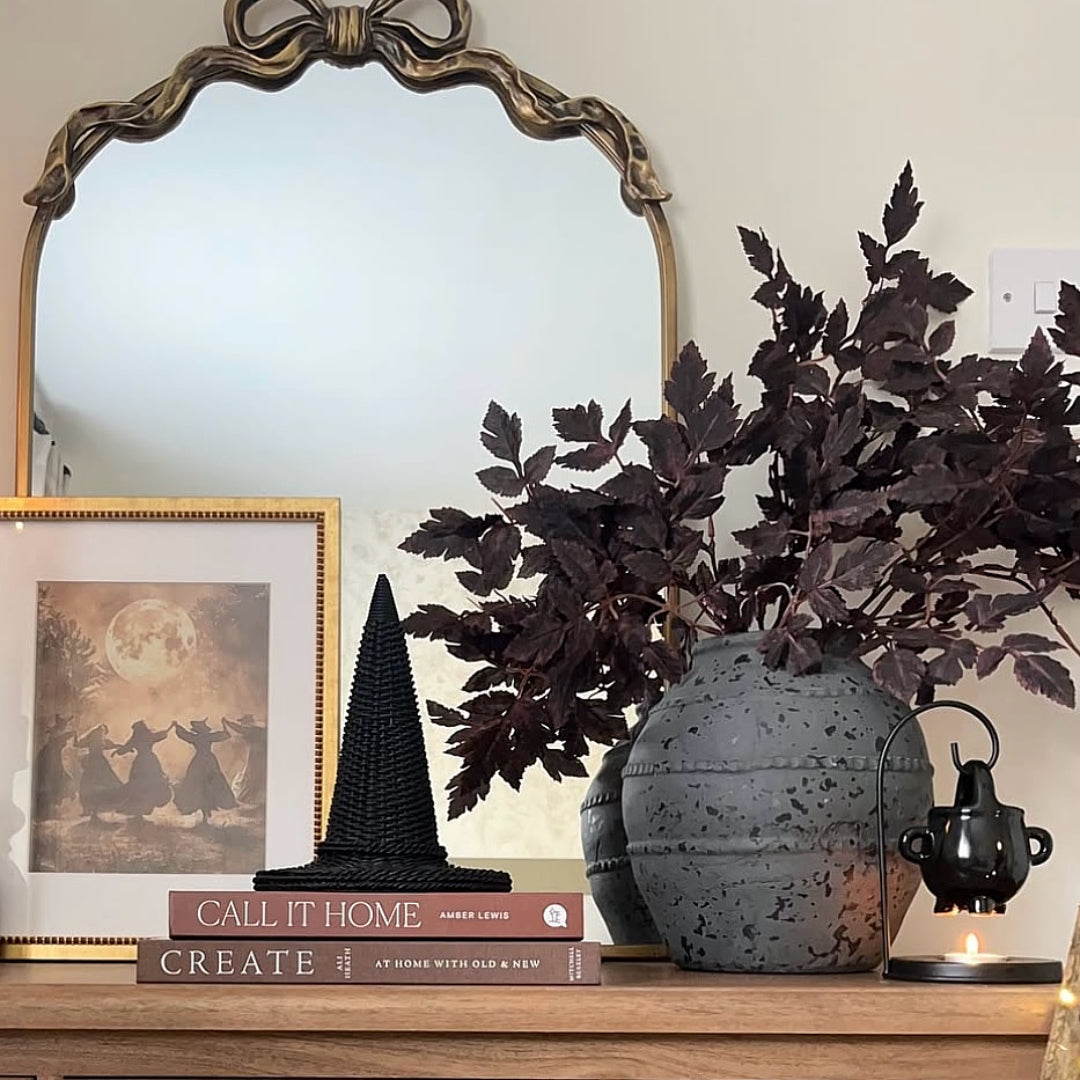Black Textured Stripe Vase