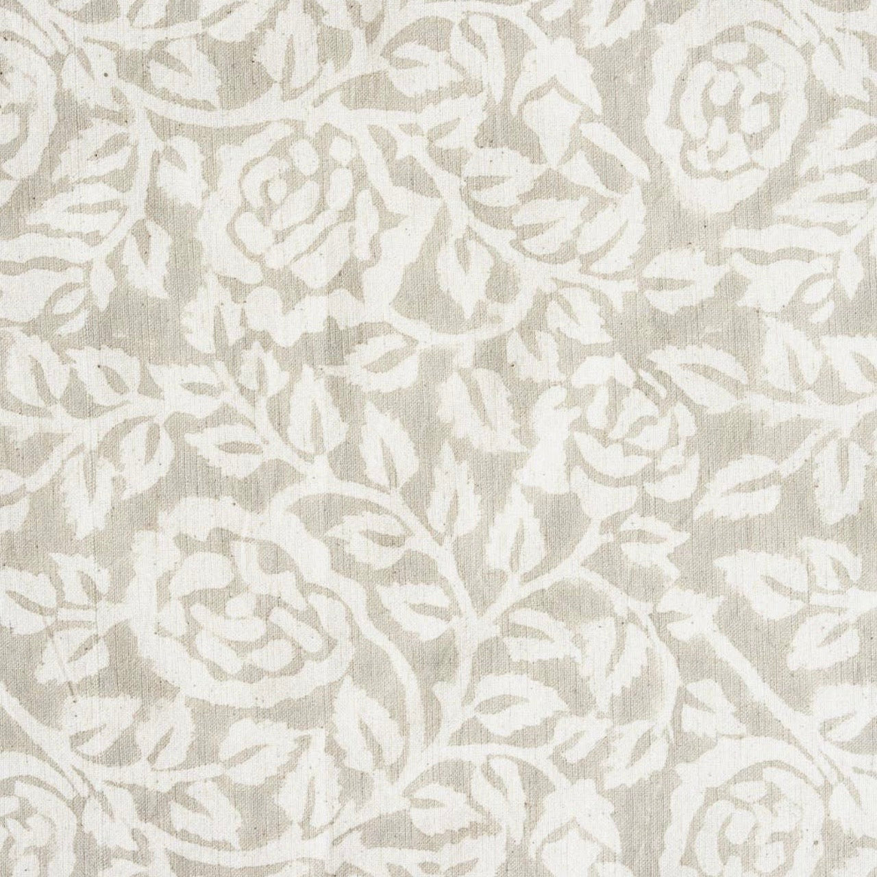 White & Beige Floral Cushion Cover