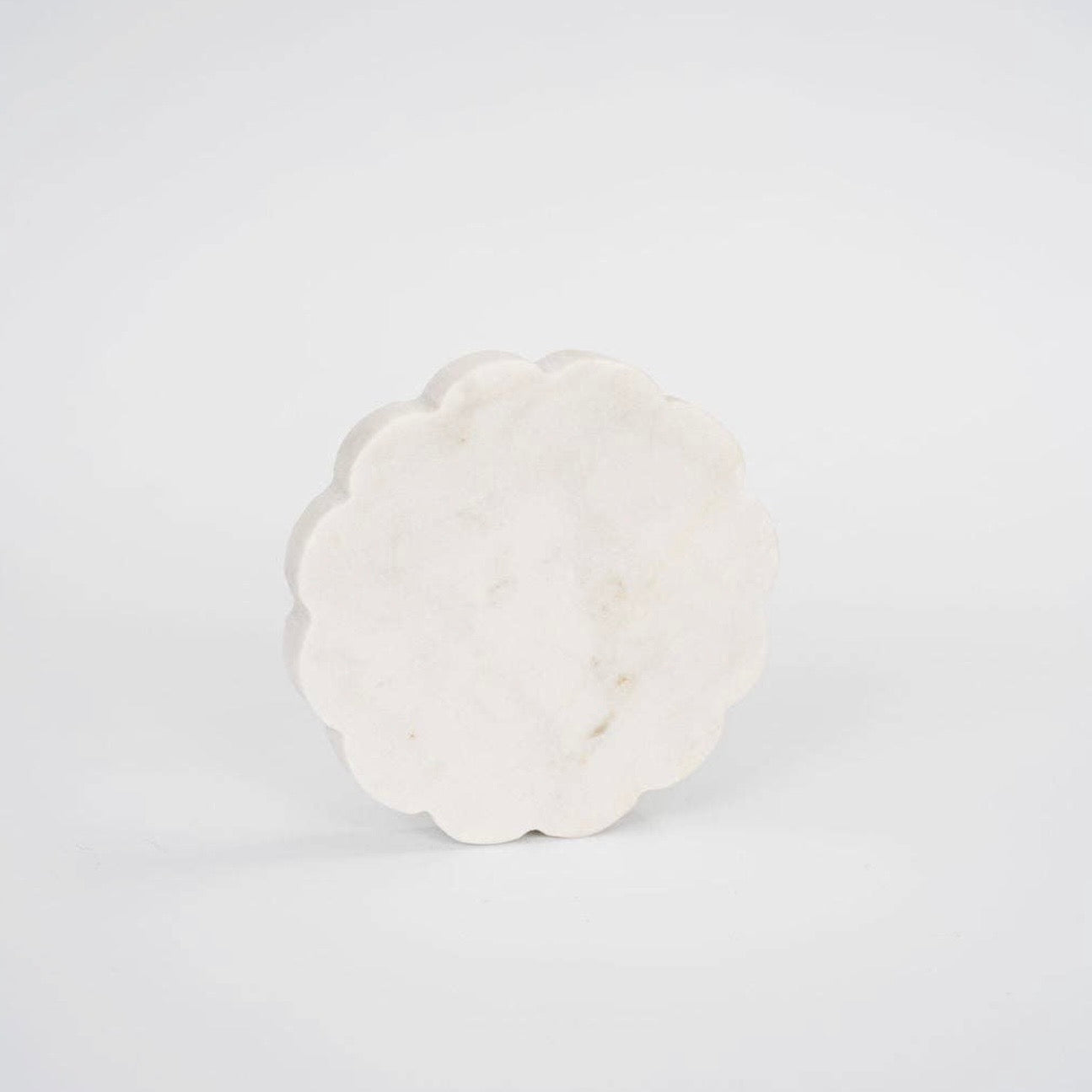 White Marble Scallop Coasters