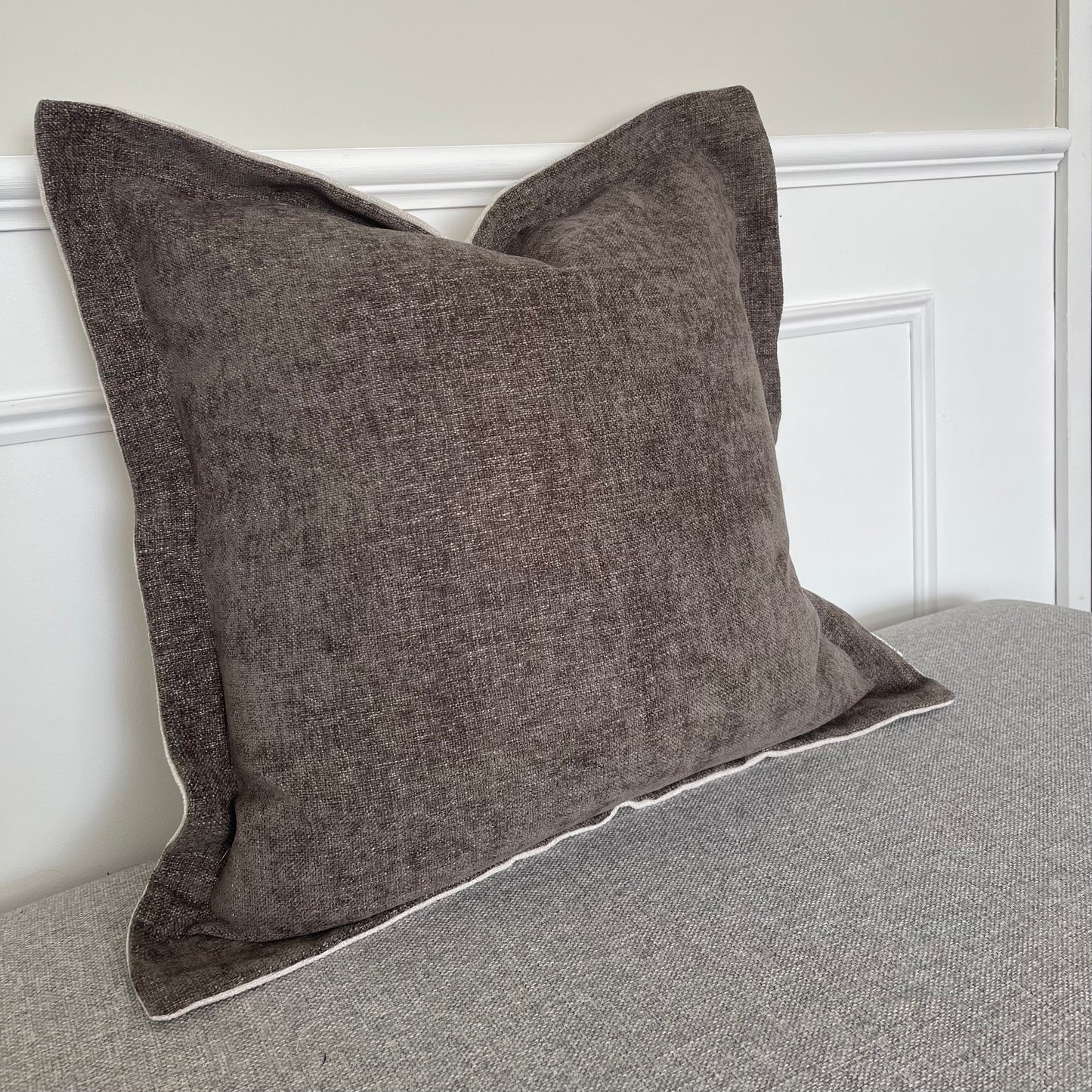 Brown Chenille Cushion Cover