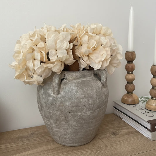 Grey Rustic Vase With Handles