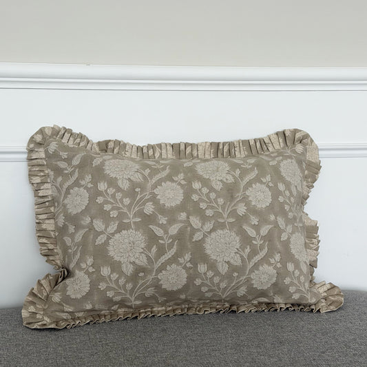 Neutral Floral Cushion Cover