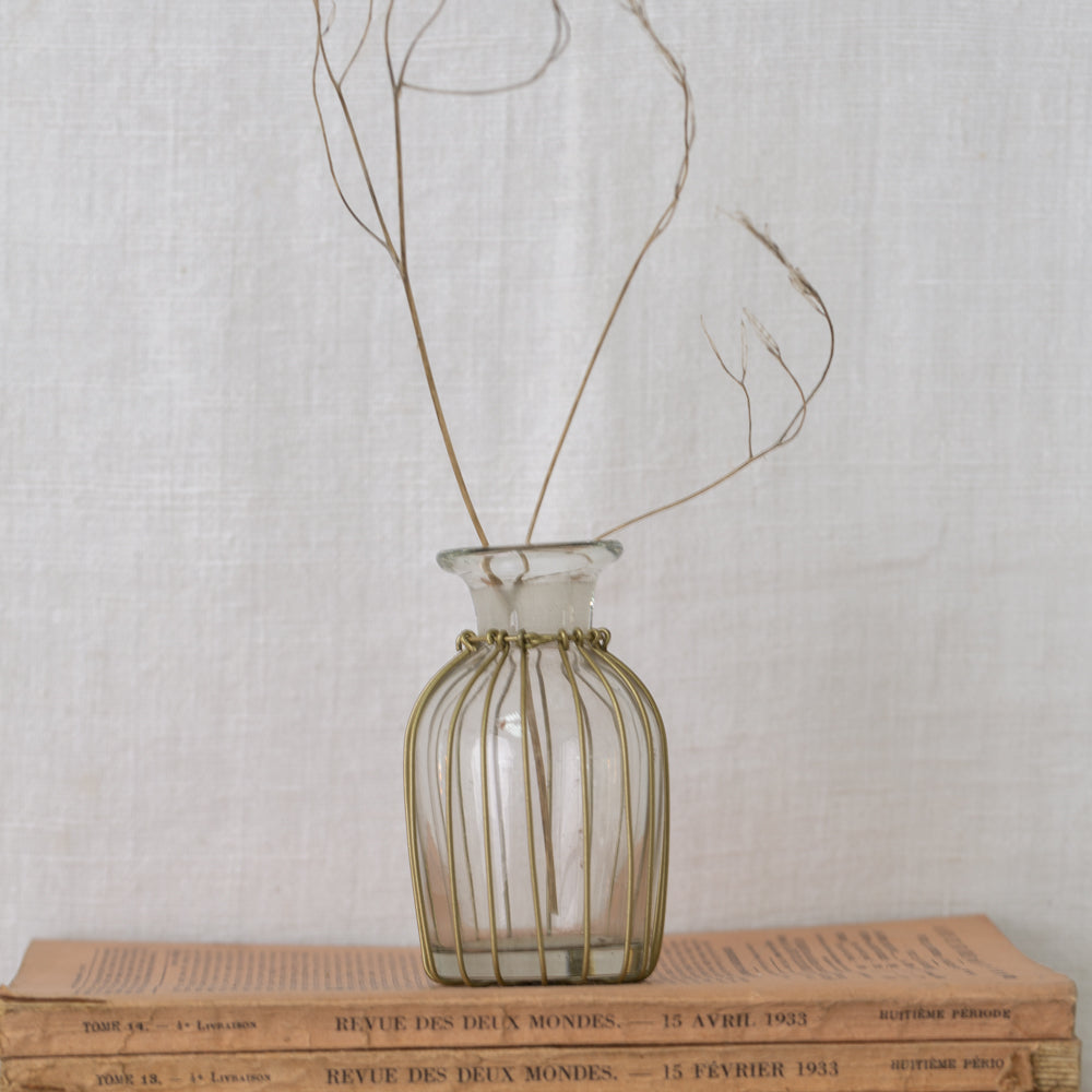 Mini Brass Wire Bud Vase