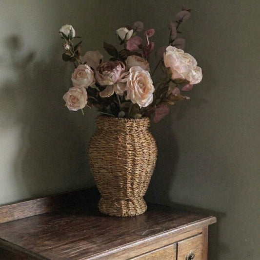 Tall Neutral Seagrass Vase