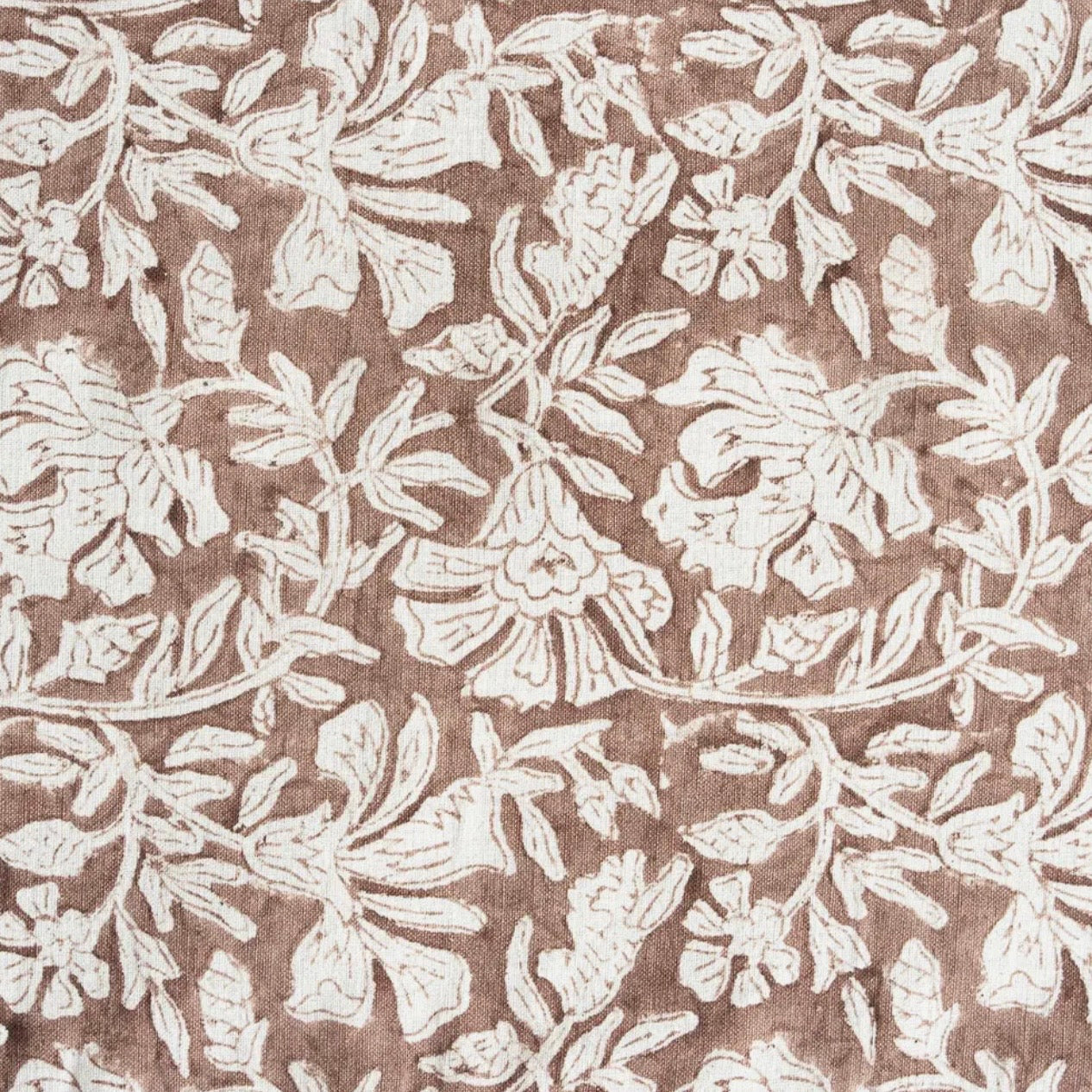 White & Brown Floral Cushion Cover