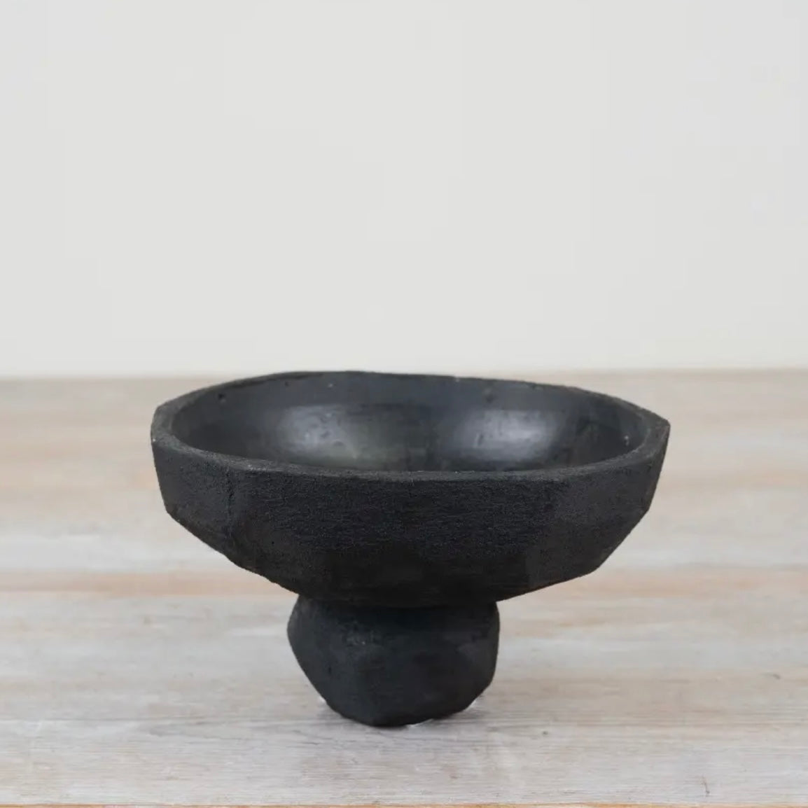 Black Ceramic Pedestal Bowl