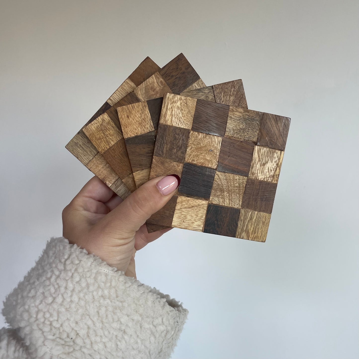 Wood Chequered Coasters