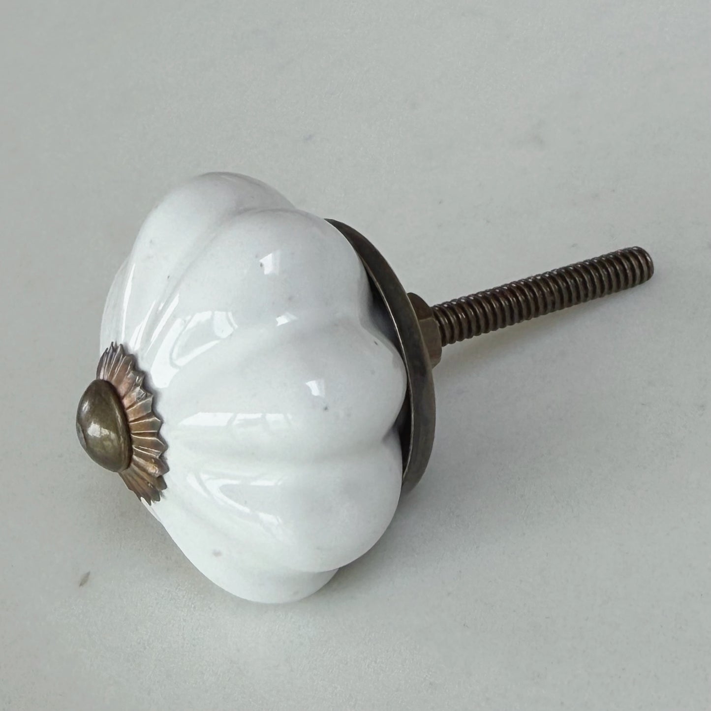 Ceramic White Flower Drawer Pull
