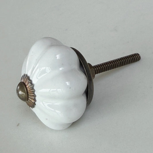 Ceramic White Flower Drawer Pull