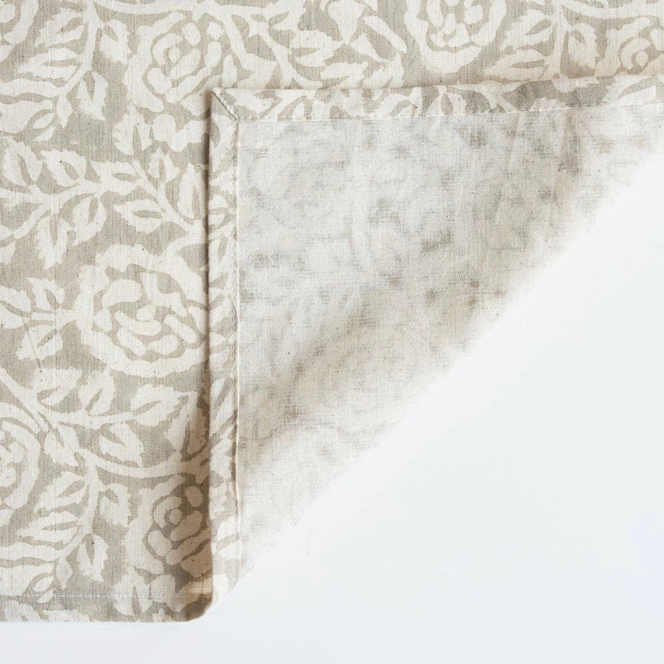 White & Beige Floral Cushion Cover