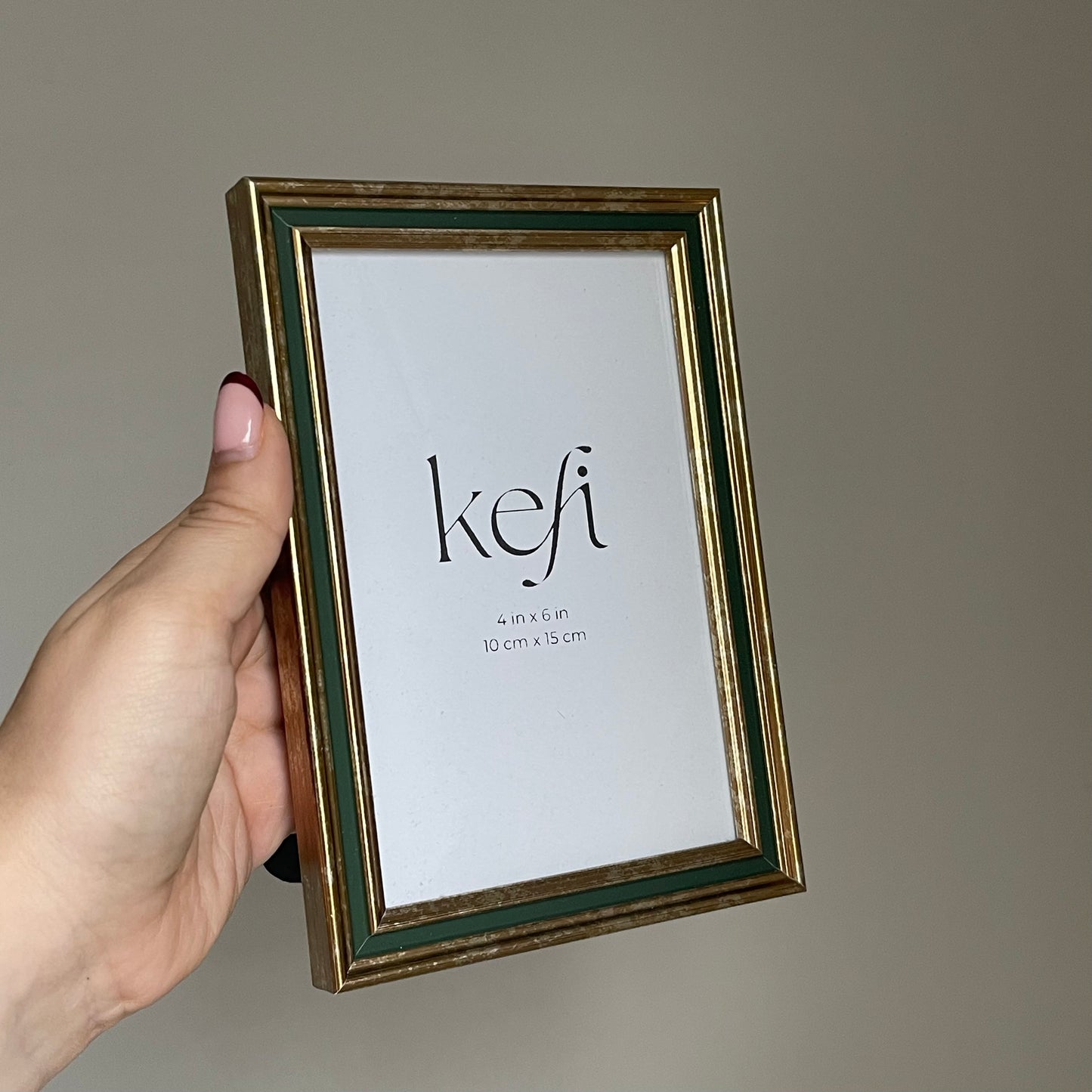 Gold Photo Frame with Emerald Trim