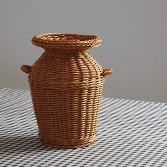 Rattan Vase With Handles