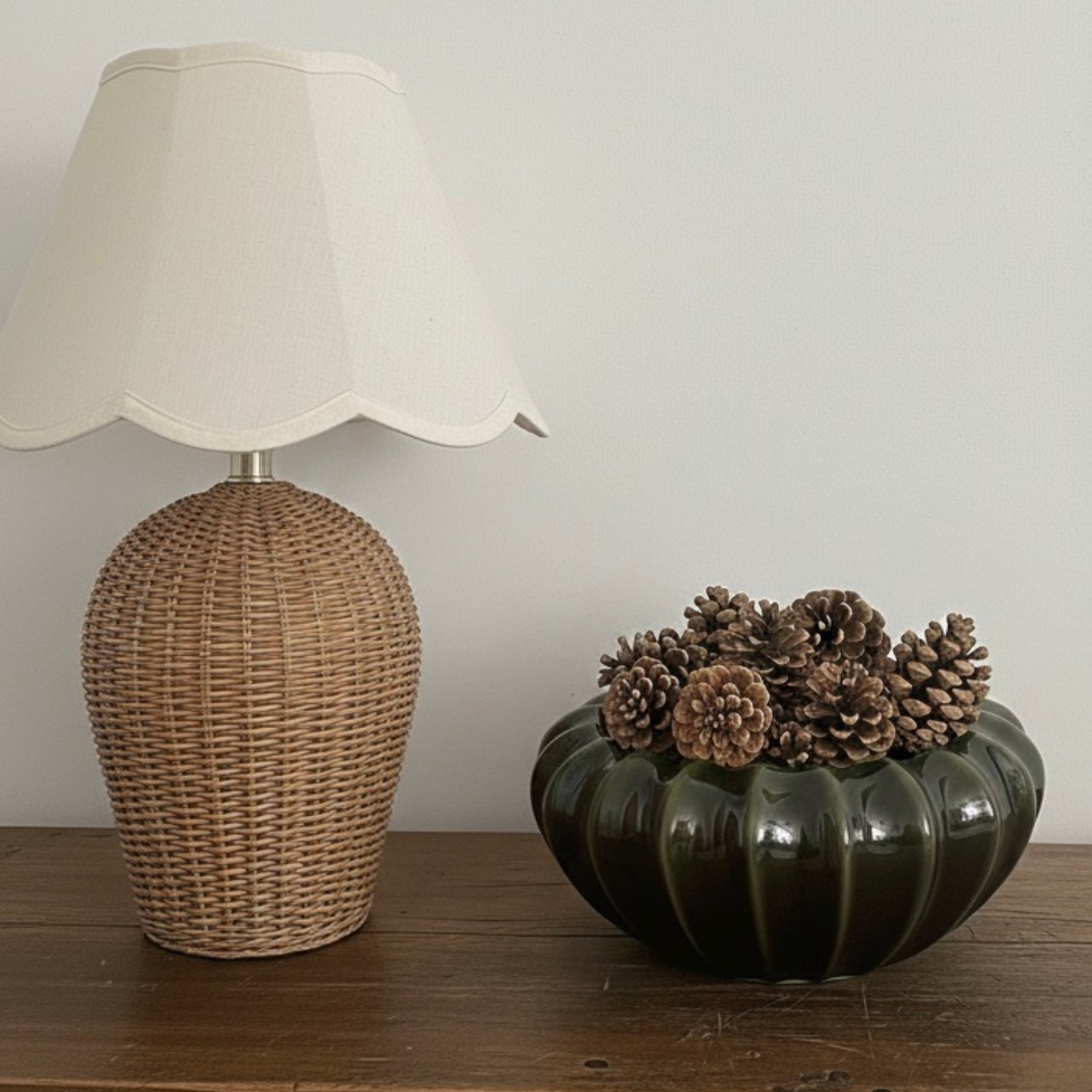 Green Ribbed Bowl