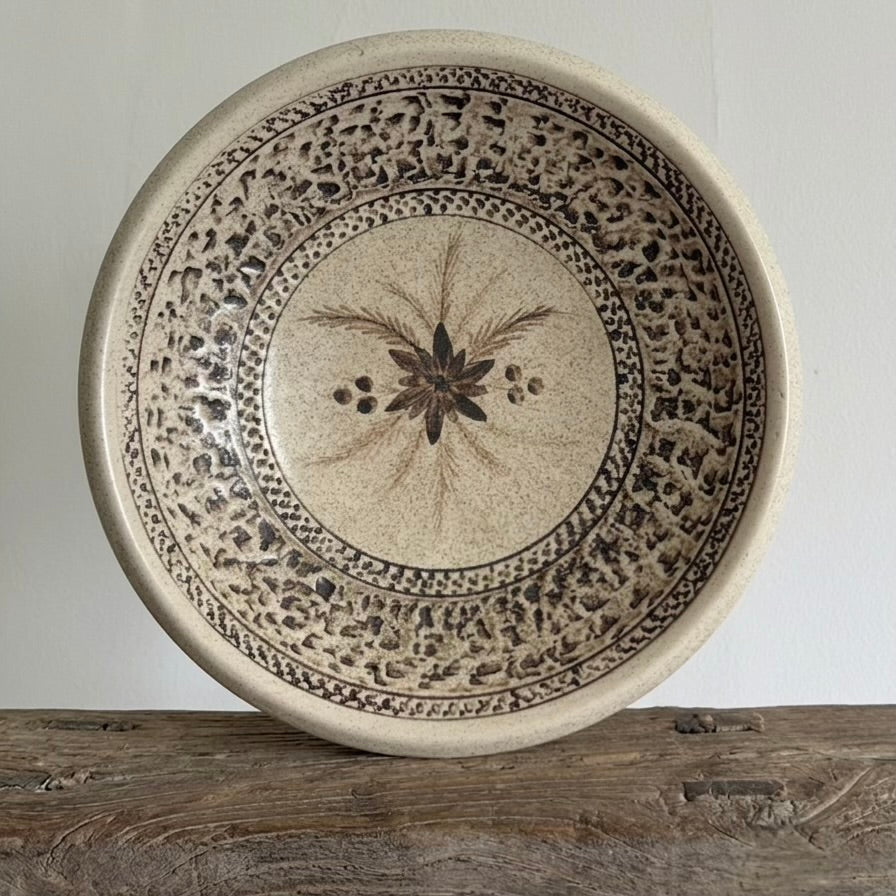 Brown Floral Plate