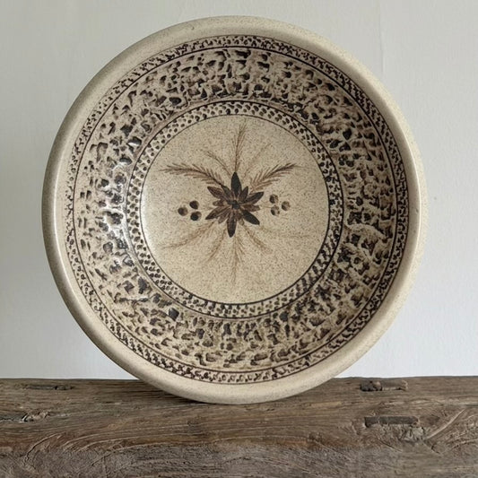 Brown Floral Plate